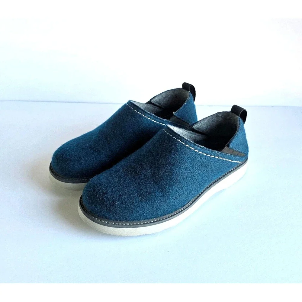 SAMUEL HUBBARD Spring Back Slippers Royal Blue 9.5 43 Monopett Felt Comfort - Picture 2 of 16